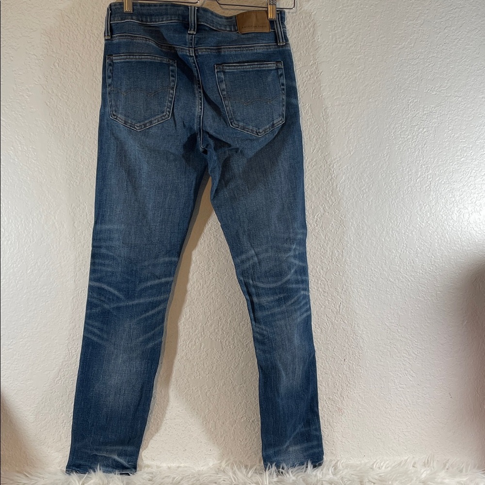 AMERICAN EAGLE AE AirFlex+ Distressed Skinny Jeans Size 29x32 - Picture 4 of 10